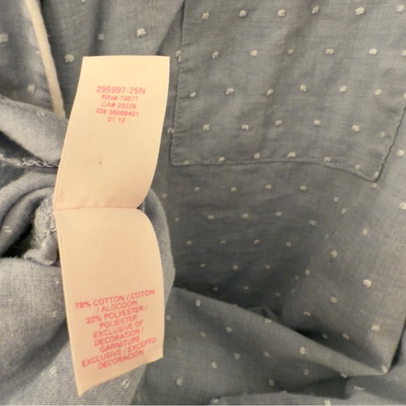Victoria’s Secret Dotted Chambray Tie Waist Sleep Dress Shirt Robe Size Large L - Picture 4 of 5